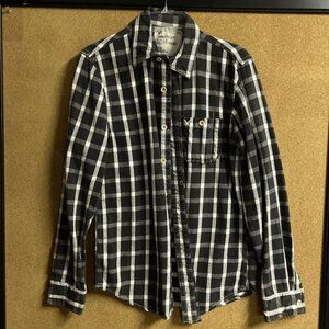 AMERICAN EAGLE OUTFITTERS STURDY SHIRT size M Black Gray White cotton